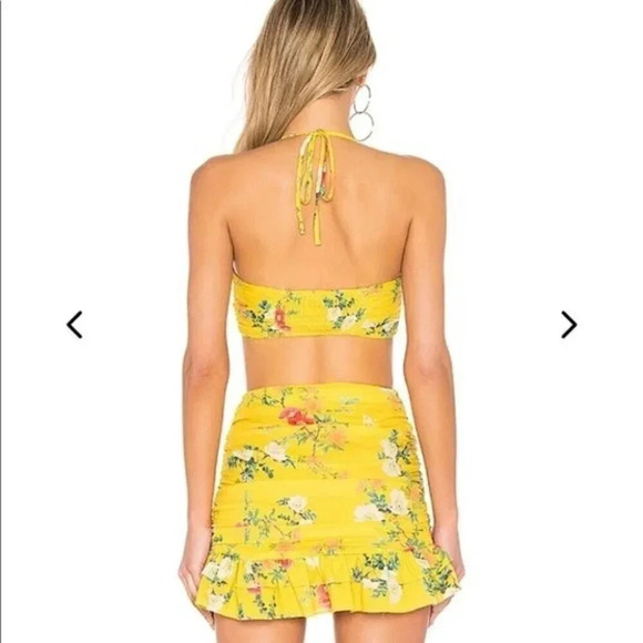 NEW Lovers + Friends BROOK Bralette Yellow Floral - Picture 2 of 14